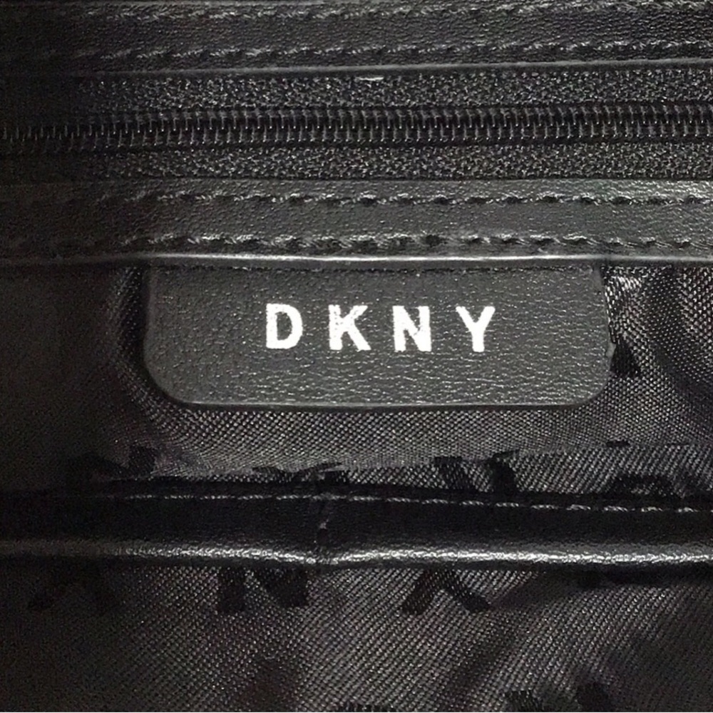 DKNY Tilly Graffiti Fold-Over Backpack, Faux Leather, Graffiti Logo Print, Black - Picture 9 of 12